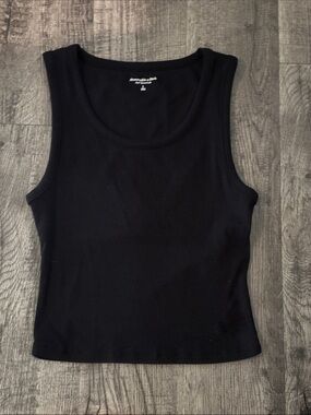 Abercrombie & Fitch Ribbed Scoop Tank - Black - Size Large